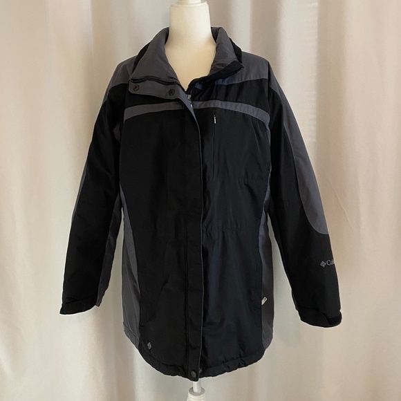 Columbia- Women's Winter Jacket-Black‎ & Grey- Size Large - Picture 1 of 16